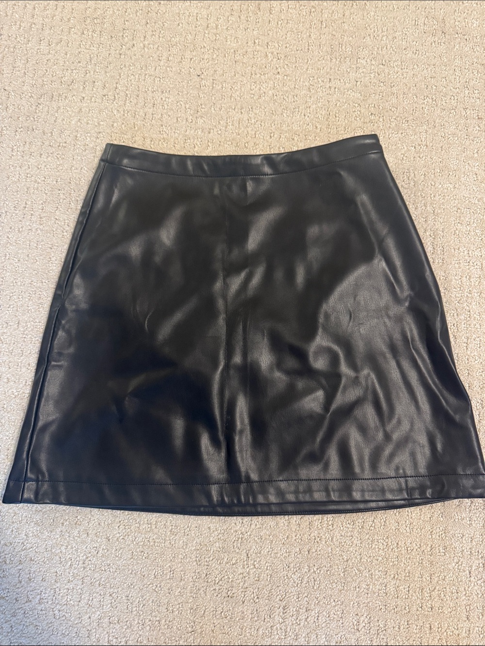 GAP Black Faux Leather Mini Skirt